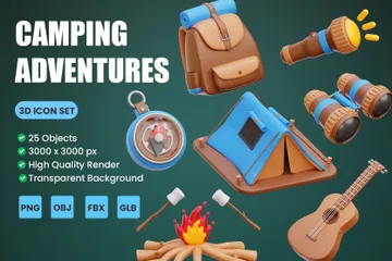 Camping Adventures 3D Icon Pack