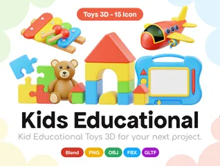 Kid Educational Toys 3D Icon Pack