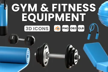Fitness & Gym Equipment 3D Icon Pack