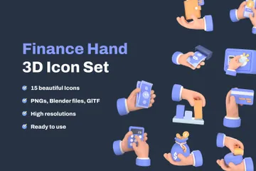 Finance Hand 3D Icon Pack