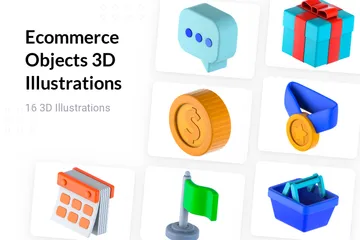 Free E-commerce And Education Objects 3D Illustration Pack